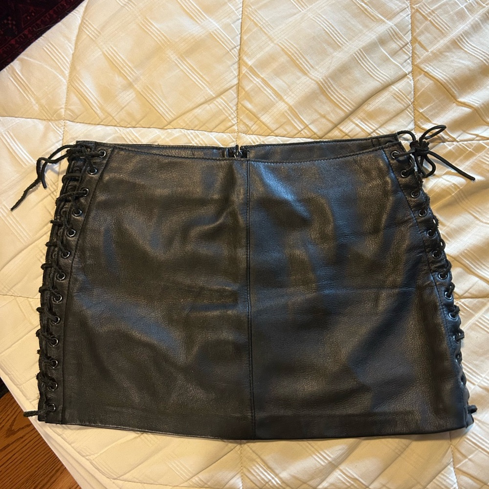Vintage Bebe Geniune Leather Mini Skirt